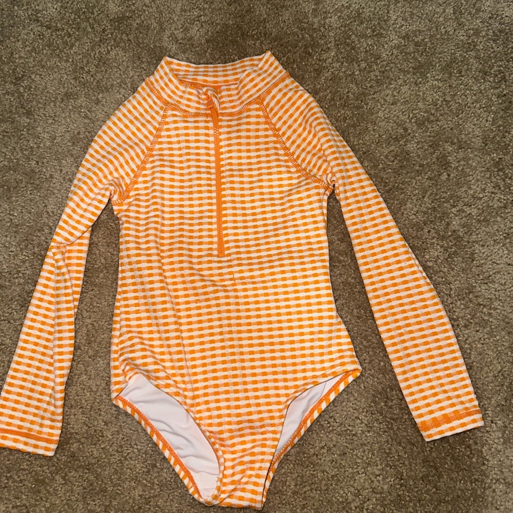 Cotton On Orange and White Gingham Rashguard
